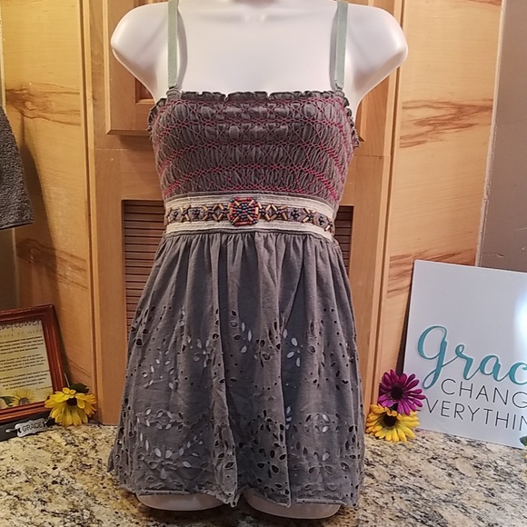 Free People Tops - Free people beaded green & pink cami, XS, GUC